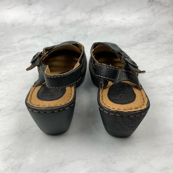 B.O.C. Born Concept Slingback Wedge Wedges Black Sandals Summer Shoes Size 7 - Picture 4 of 8